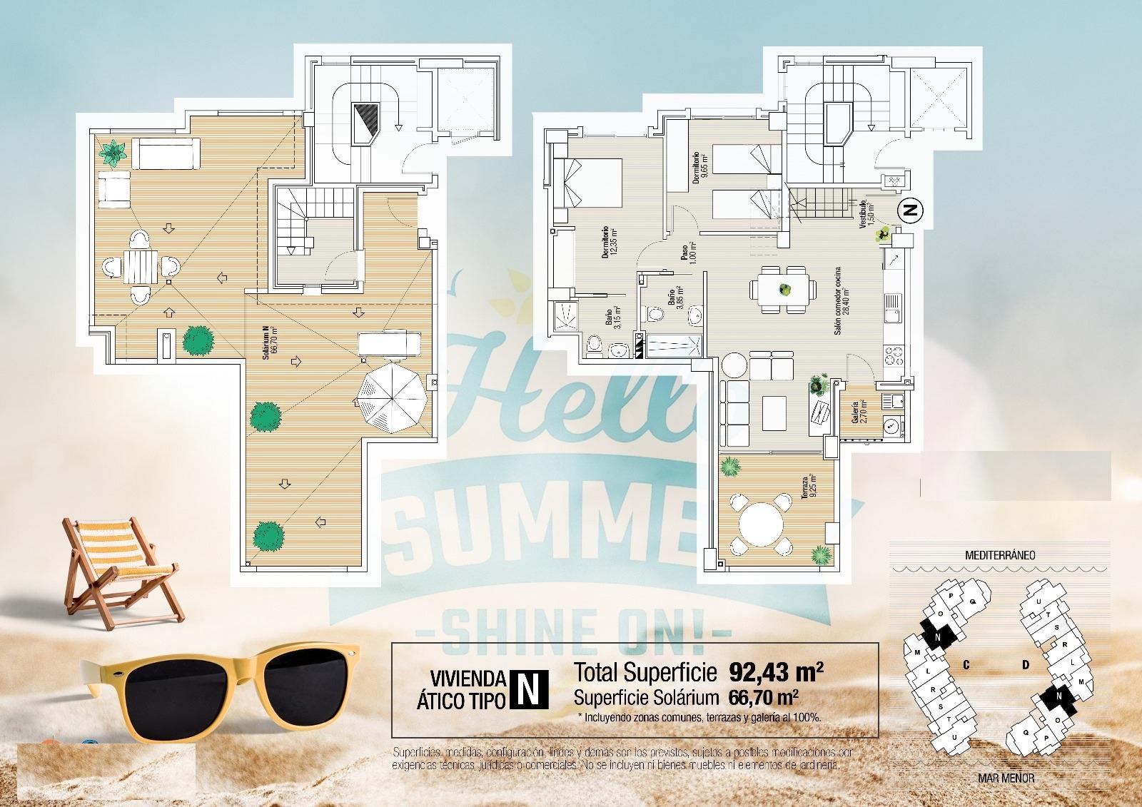 Ático en venta en La Manga del Mar Menor