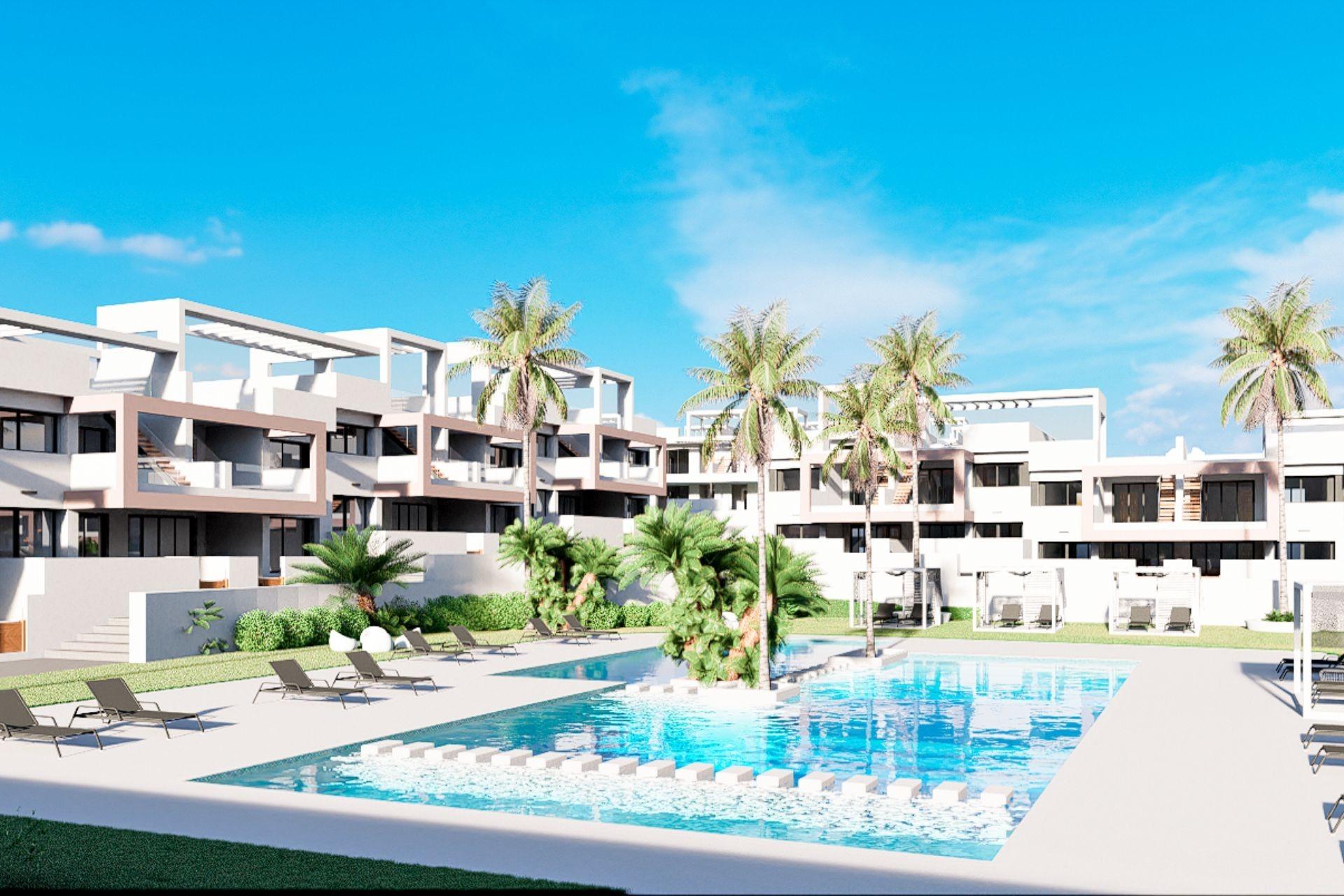 Bungalow à l'étage supérieur avec terrasse et solarium, 3 chambres et piscine privée à Finestrat (Costa Blanca)