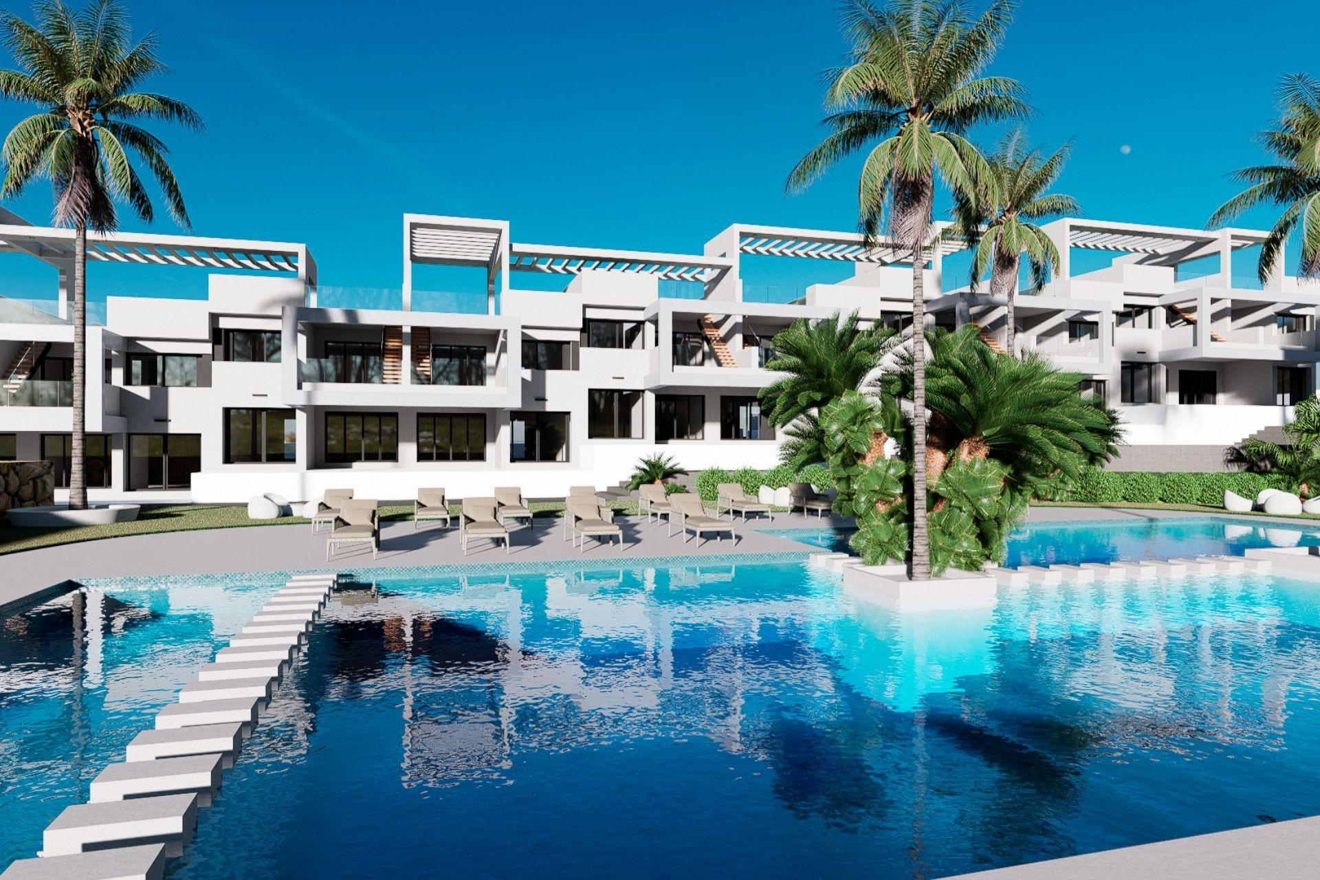 Bungalow à l'étage supérieur avec terrasse et solarium, 3 chambres et piscine privée à Finestrat (Costa Blanca)
