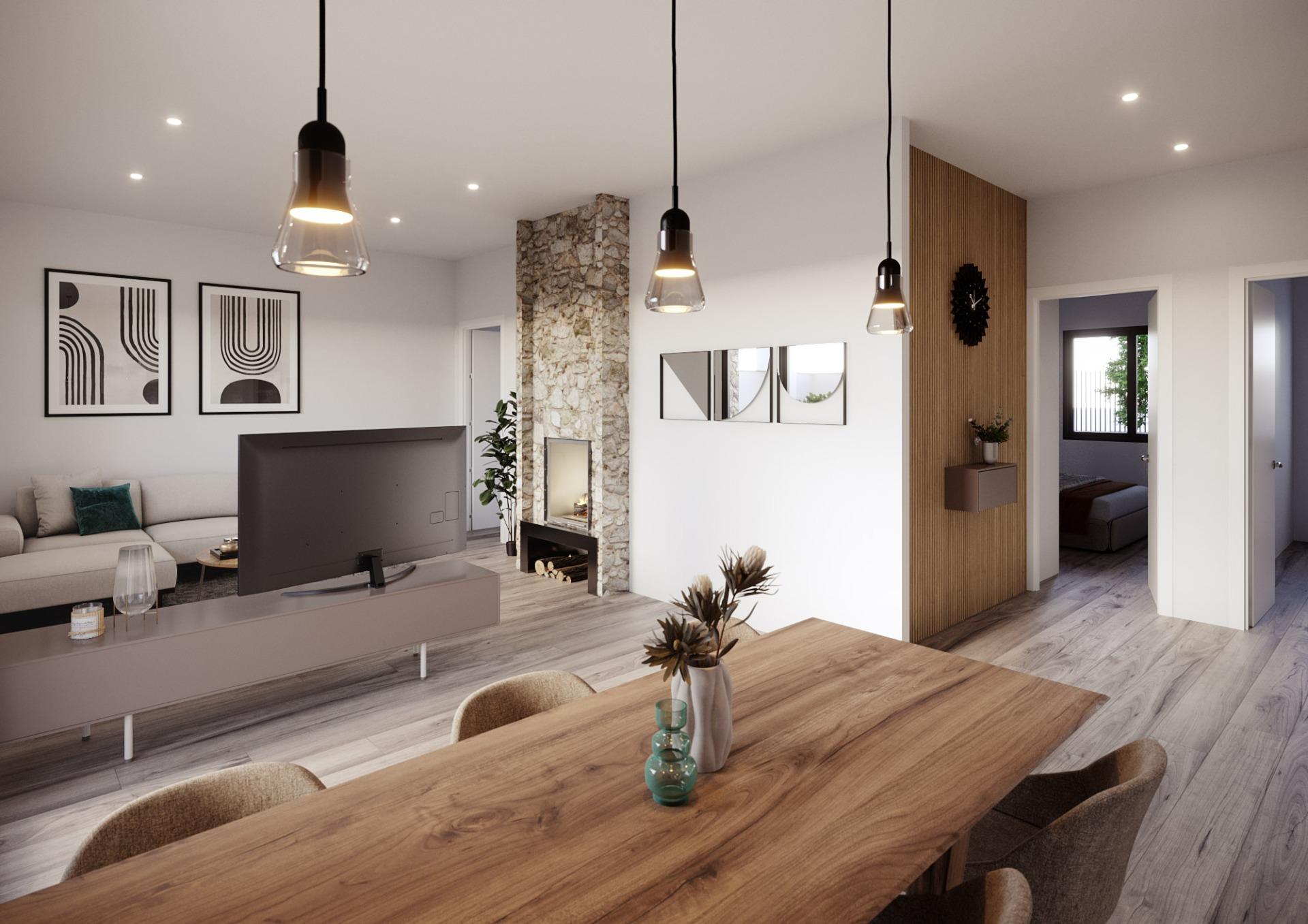 Bungalows de 3 chambres nouvellement construits avec jardin ou solarium à Hondón de las Nieves