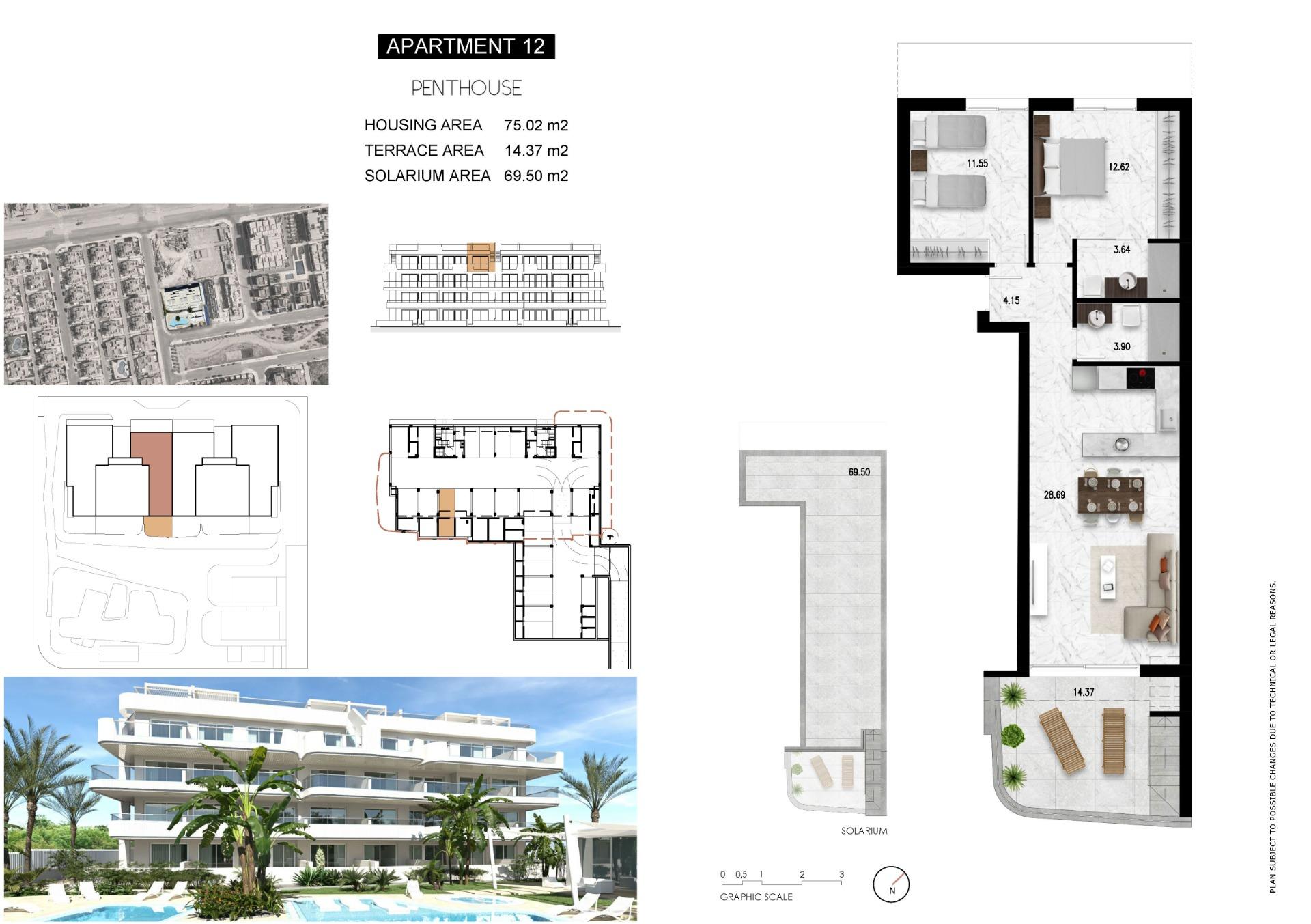 Penthouse til salg i Orihuela Costa