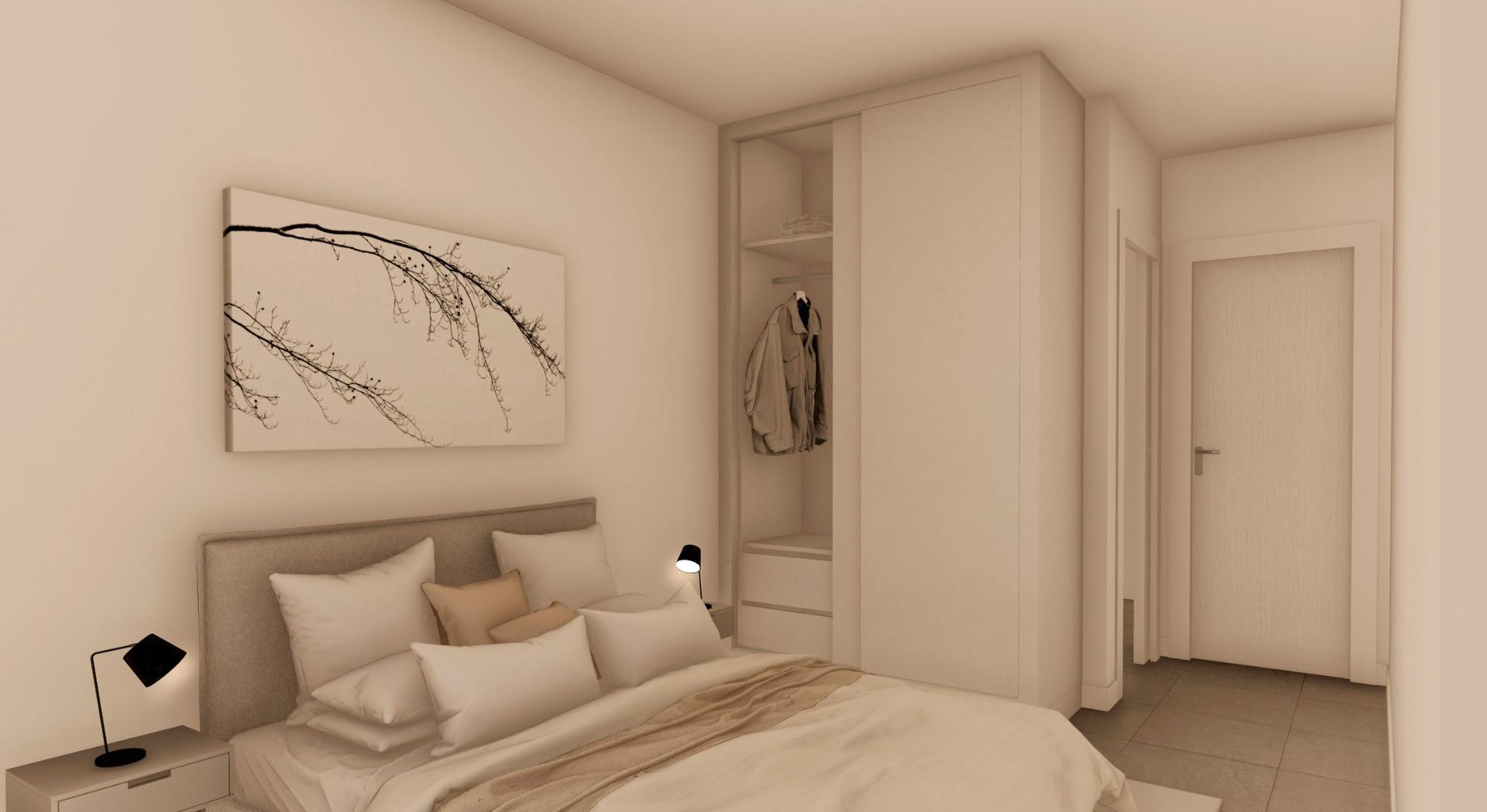 Bungalow nouvellement construit avec 2 chambres, 2 salles de bains, solarium, parking et piscine à Torre Pacheco (Murcie)