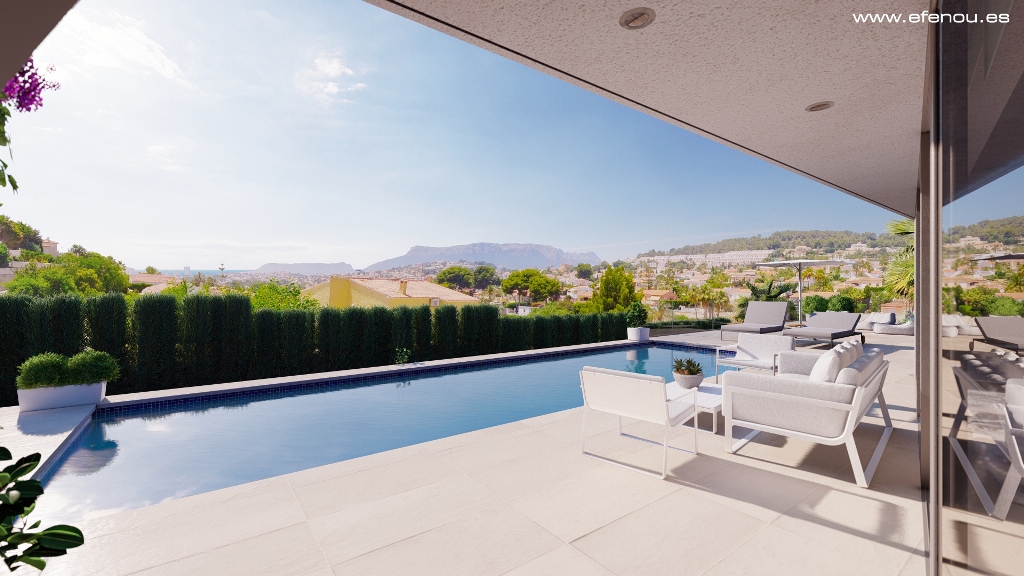 Moderne villa aan de kust van Benissa en Calpe, op 1,5 km van het strand.