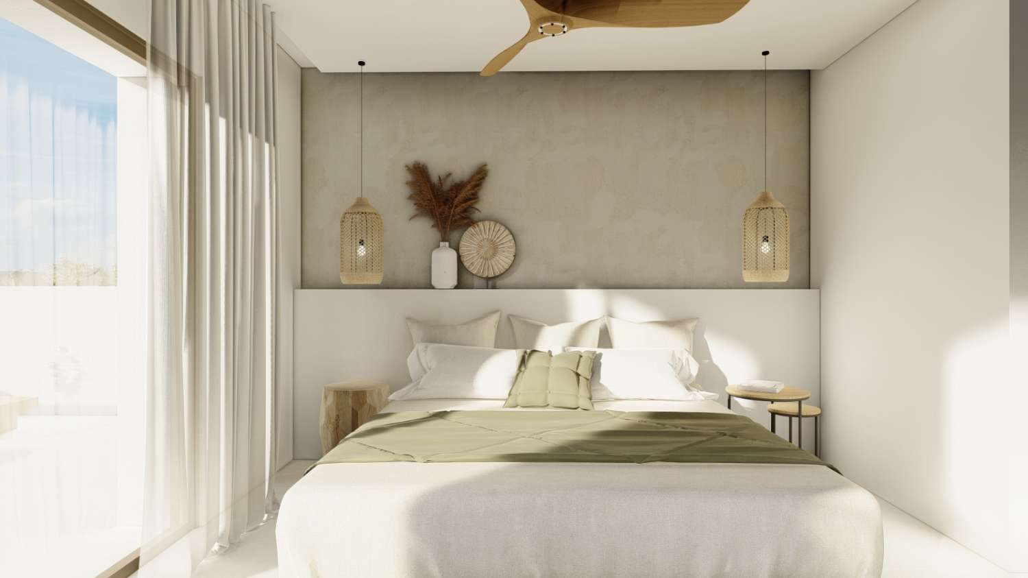 Nieuw gebouwde luxe villa met 4 slaapkamers, een zwembad, zeer licht en open panoramisch uitzicht op de zee en de Ifach-rots in Calpe (Costa Blanca Noord).
