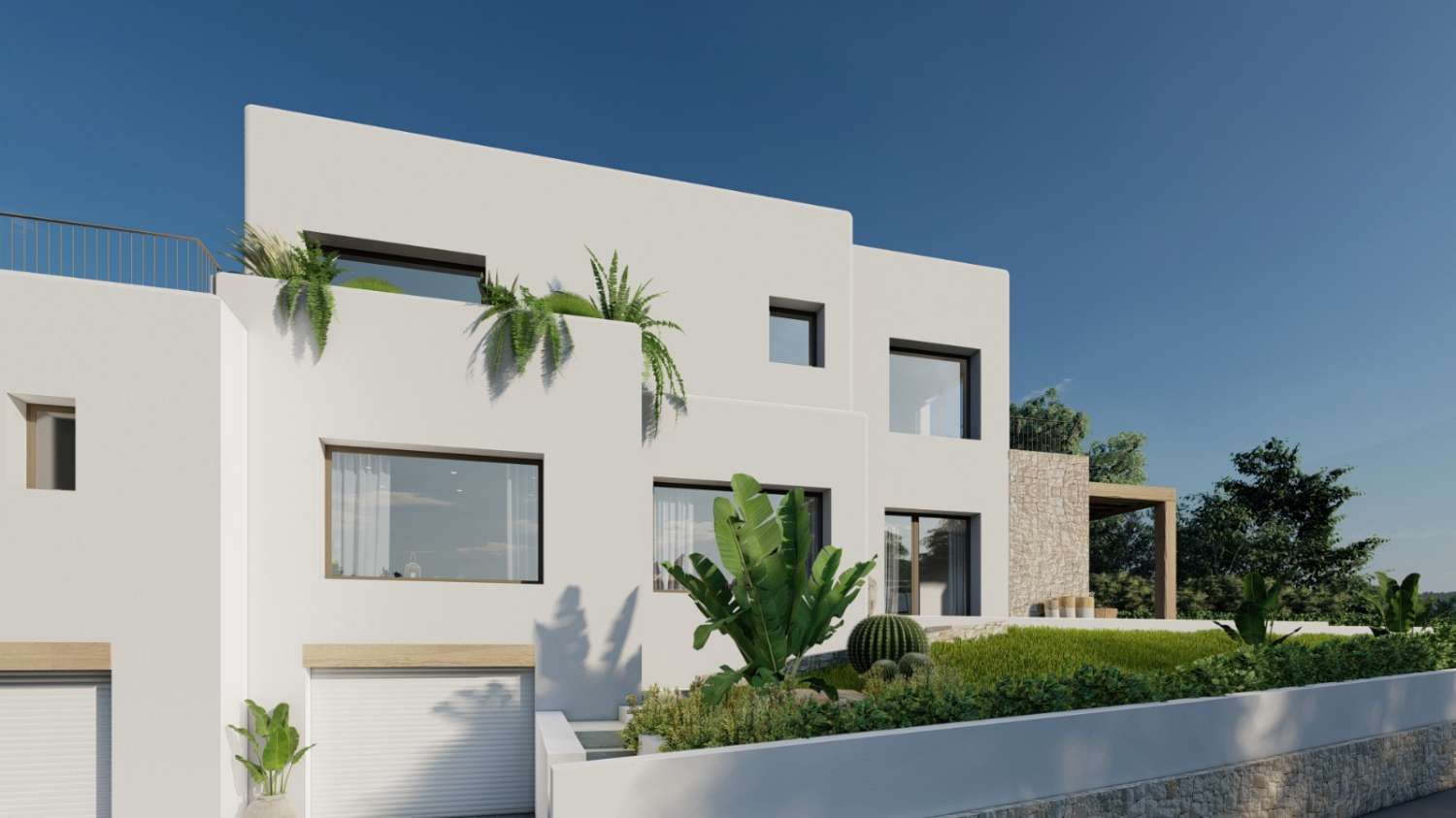 Nieuw gebouwde luxe villa met 4 slaapkamers, een zwembad, zeer licht en open panoramisch uitzicht op de zee en de Ifach-rots in Calpe (Costa Blanca Noord).