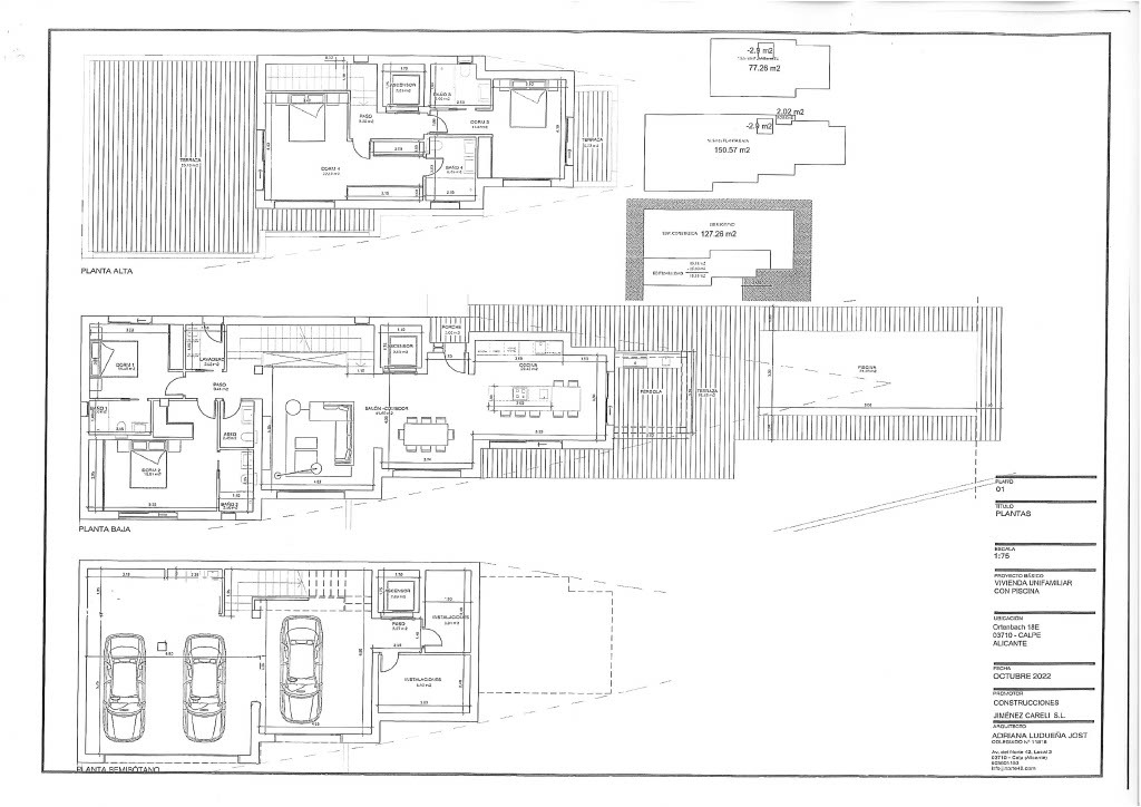 Nieuw gebouwde luxe villa met 4 slaapkamers, een zwembad, zeer licht en open panoramisch uitzicht op de zee en de Ifach-rots in Calpe (Costa Blanca Noord).