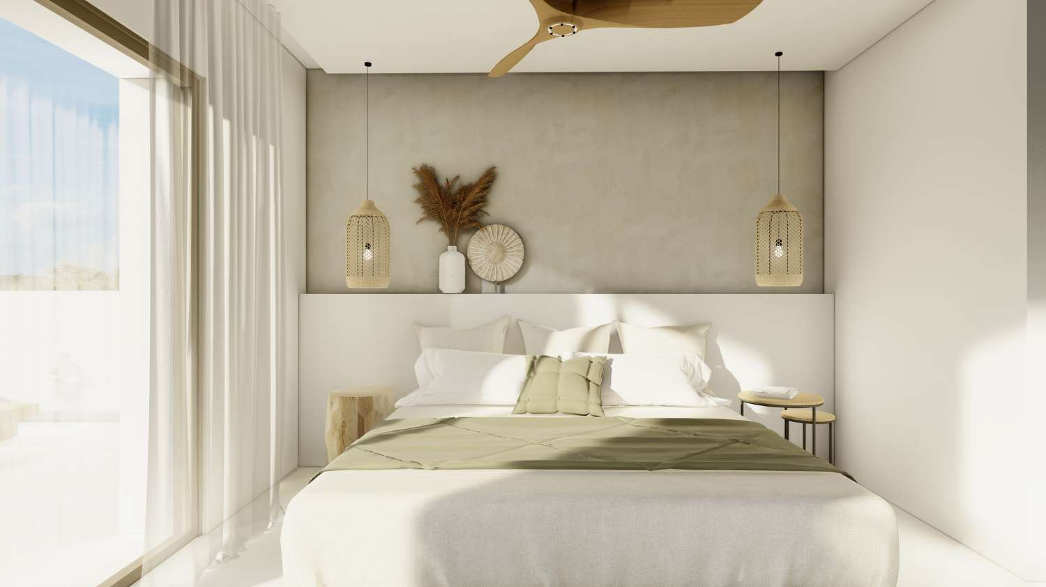 Nieuw gebouwde luxe villa met 4 slaapkamers, een zwembad, zeer licht en open panoramisch uitzicht op de zee en de Ifach-rots in Calpe (Costa Blanca Noord).