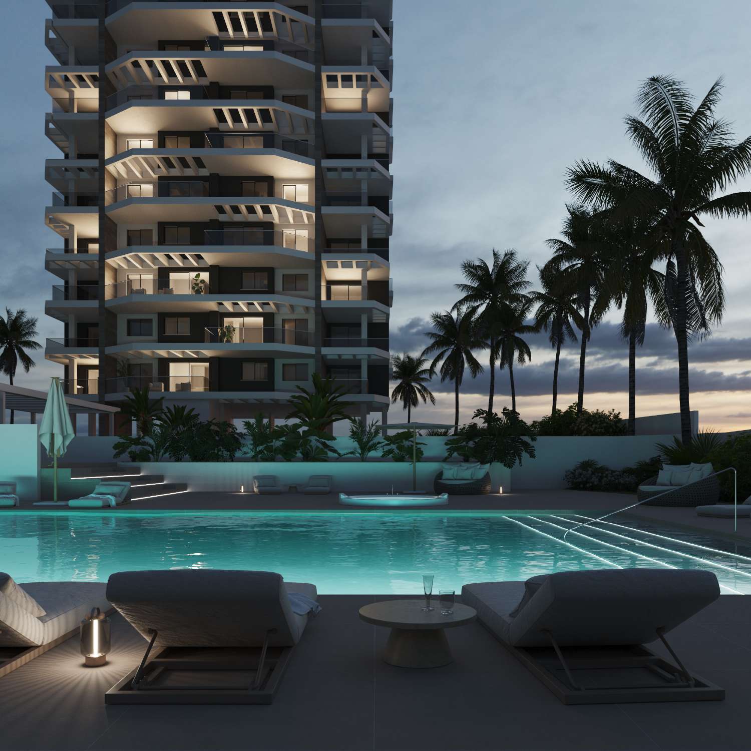 Apartamento Obra Nueva 3 dormitorios a 200 m del mar, piscina, parking y trastero en Calpe (Costa Blanca)