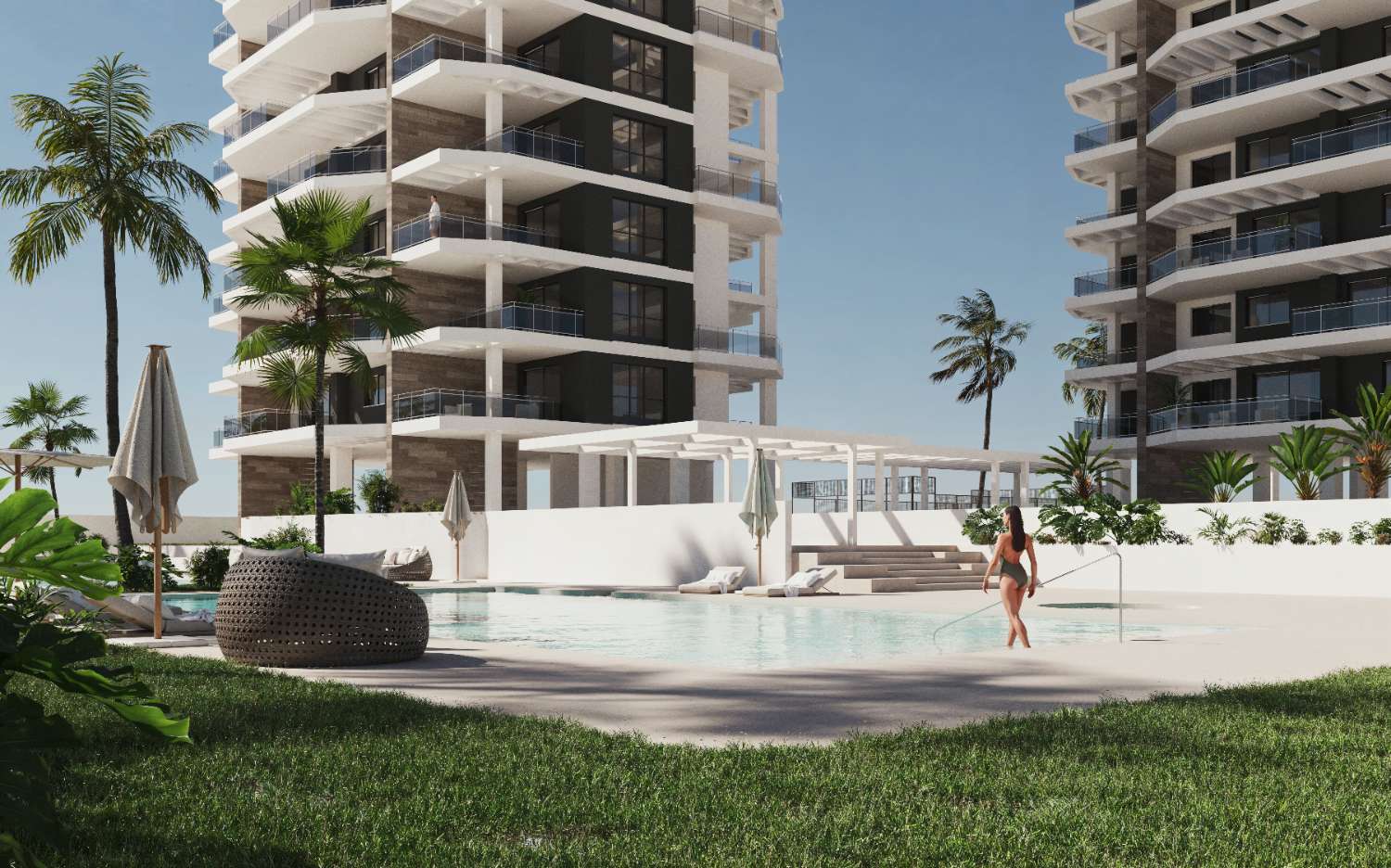 Apartamento Obra Nueva 3 dormitorios a 200 m del mar, piscina, parking y trastero en Calpe (Costa Blanca)