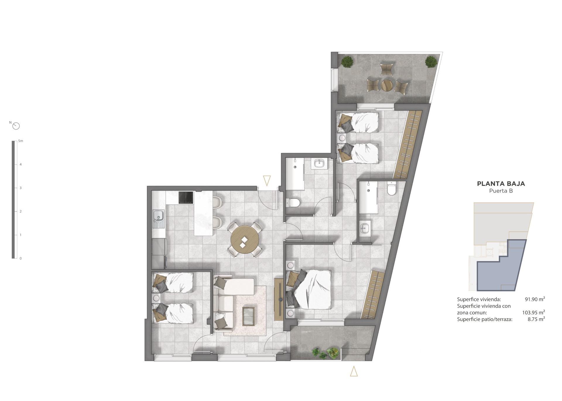Apartamentua salgai in Guardamar del Segura