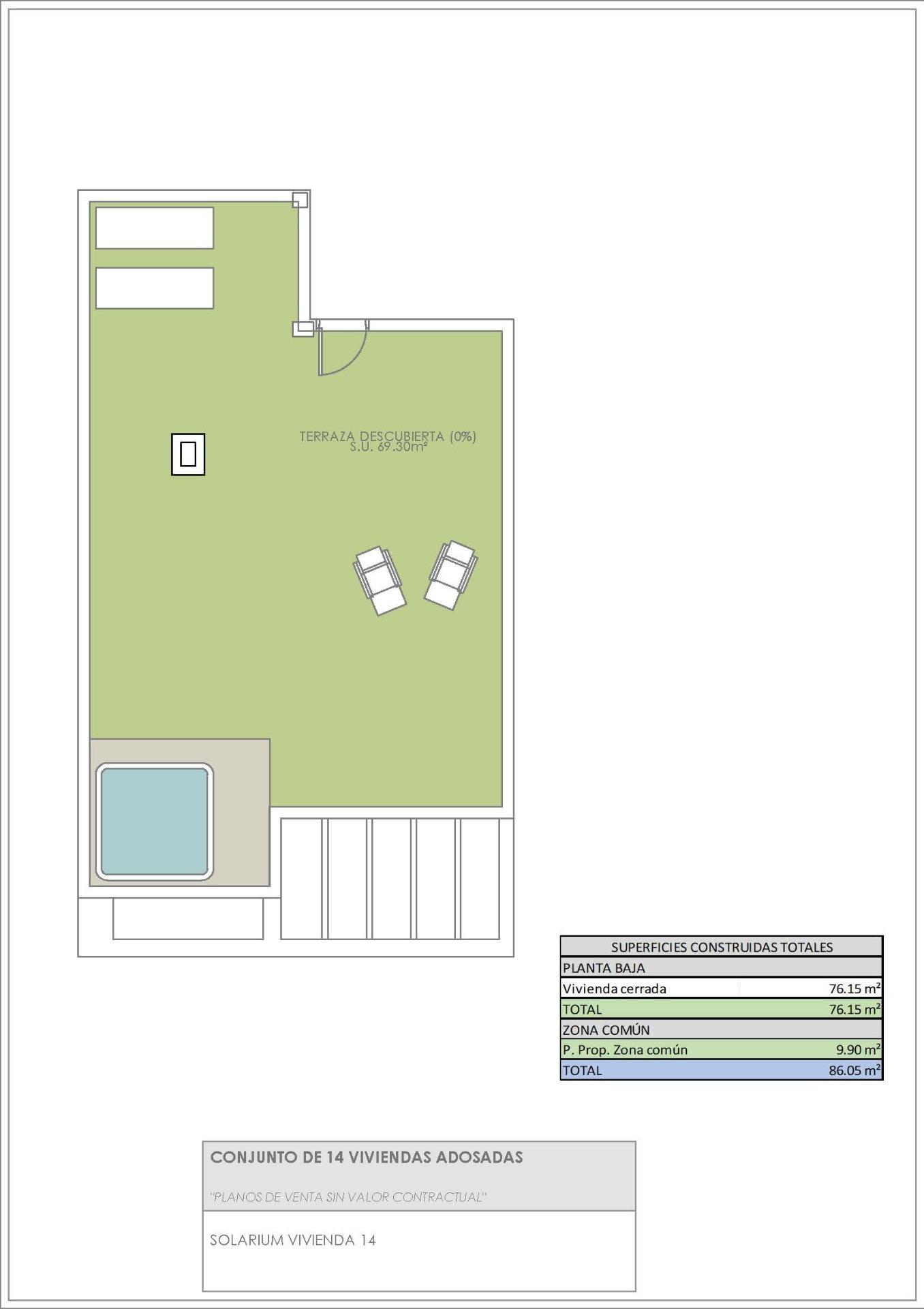 Bungalow, 1 våning till salu i Rojales