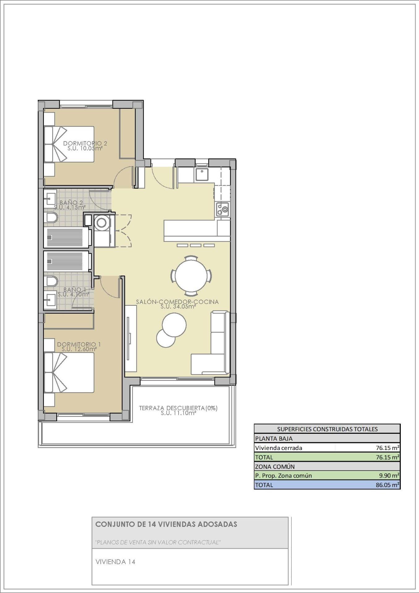 Bungalow, 1 våning till salu i Rojales