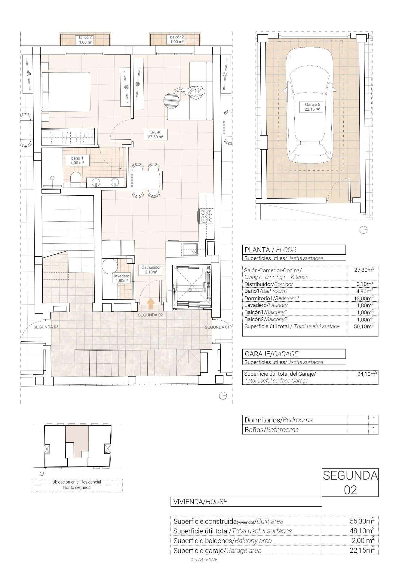 Apartamento en venta en Hondón de las Nieves