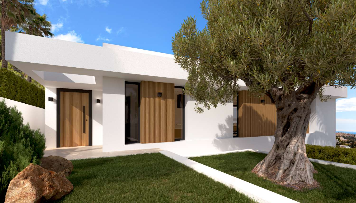 Freistehende Villa im Bau, alles auf einer Ebene, 5 Minuten von Calpe (Alicante) entfernt