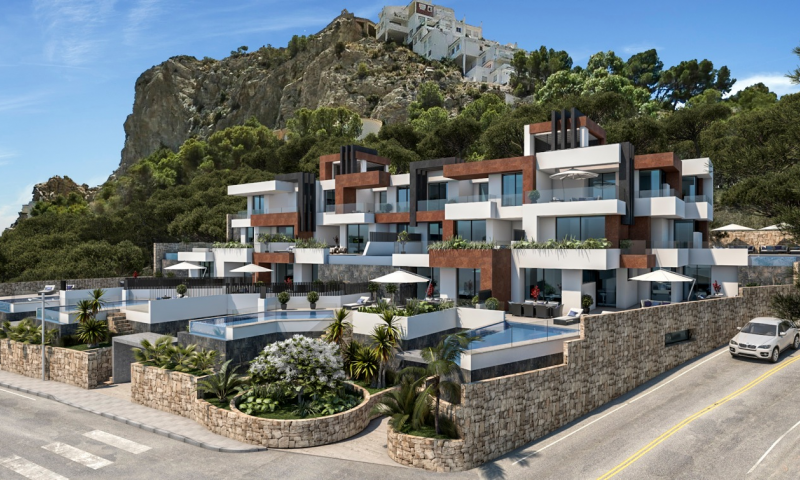 Luxe appartementen (8 units) op de 1e lijn van het Poniente strand in Benidorm (Costa Blanca)