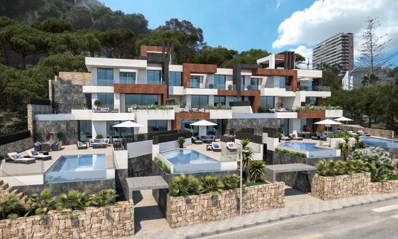 Luxe appartementen (8 units) op de 1e lijn van het Poniente strand in Benidorm (Costa Blanca)